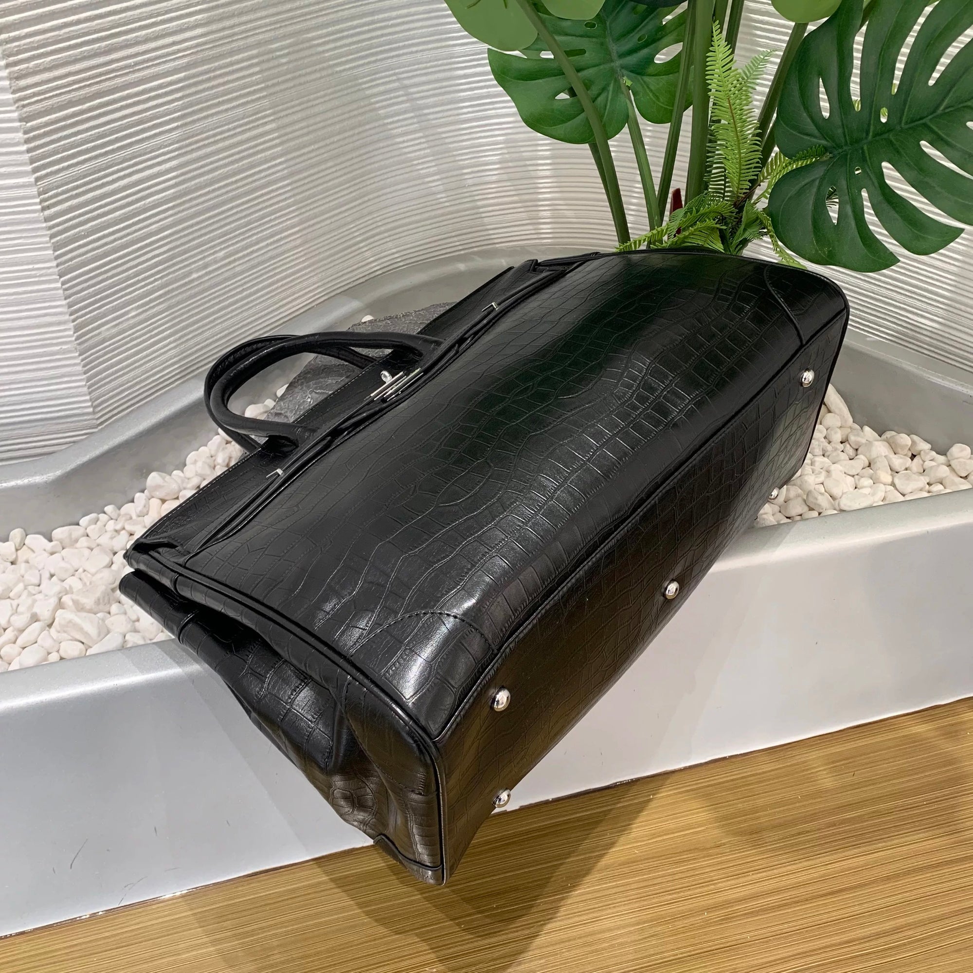 The Ultimate Black Croc Weekender