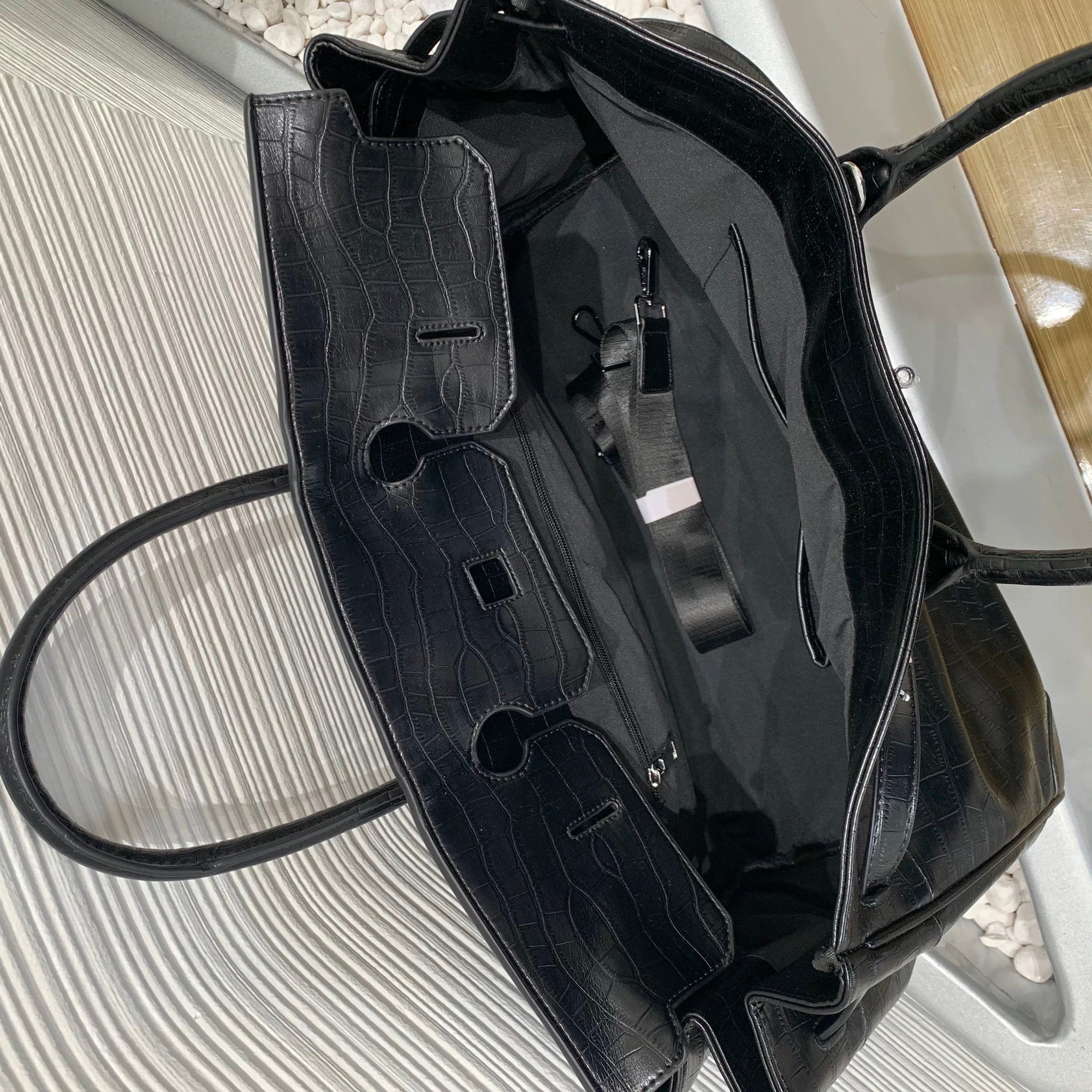 The Ultimate Black Croc Weekender