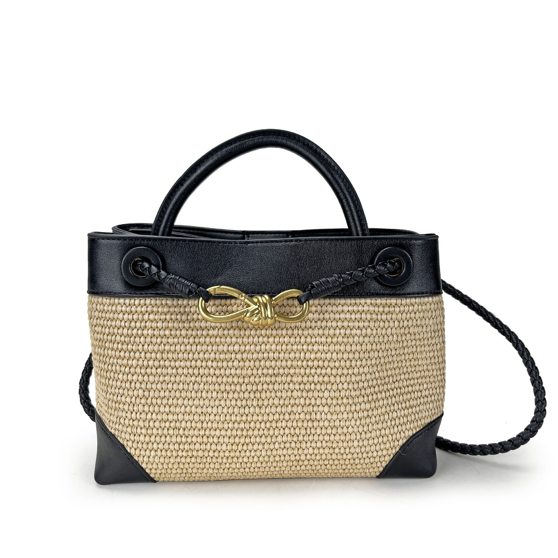 Raffia Knot Mini Tote Bag