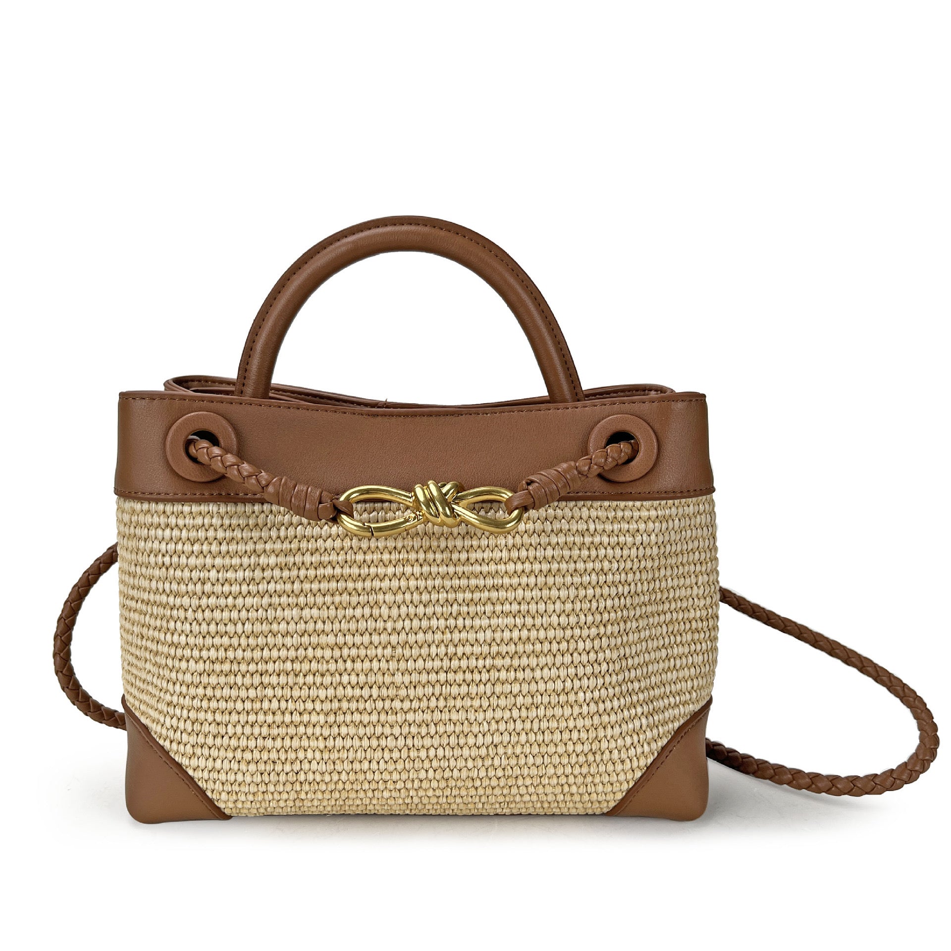 Raffia Knot Mini Tote Bag