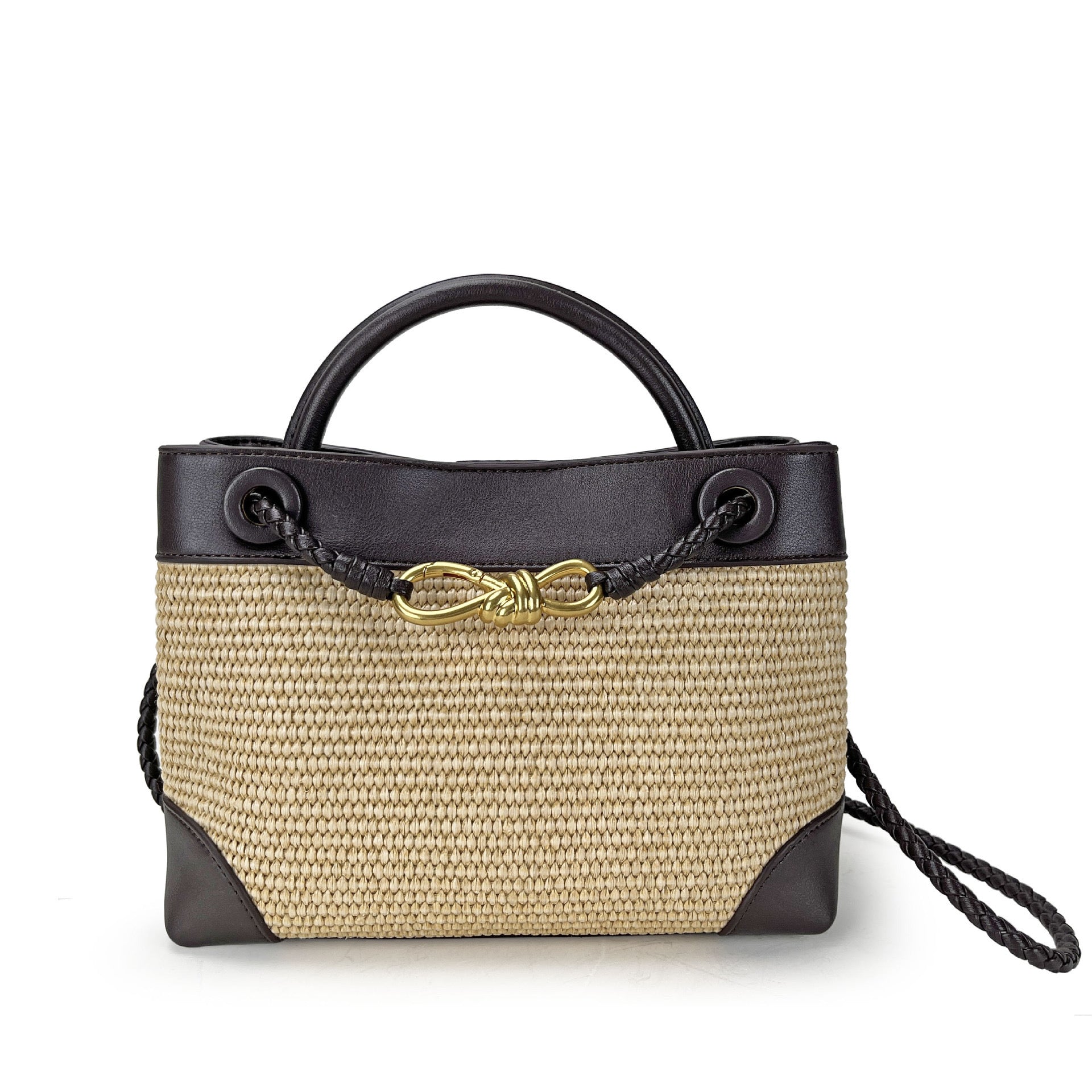 Raffia Knot Mini Tote Bag