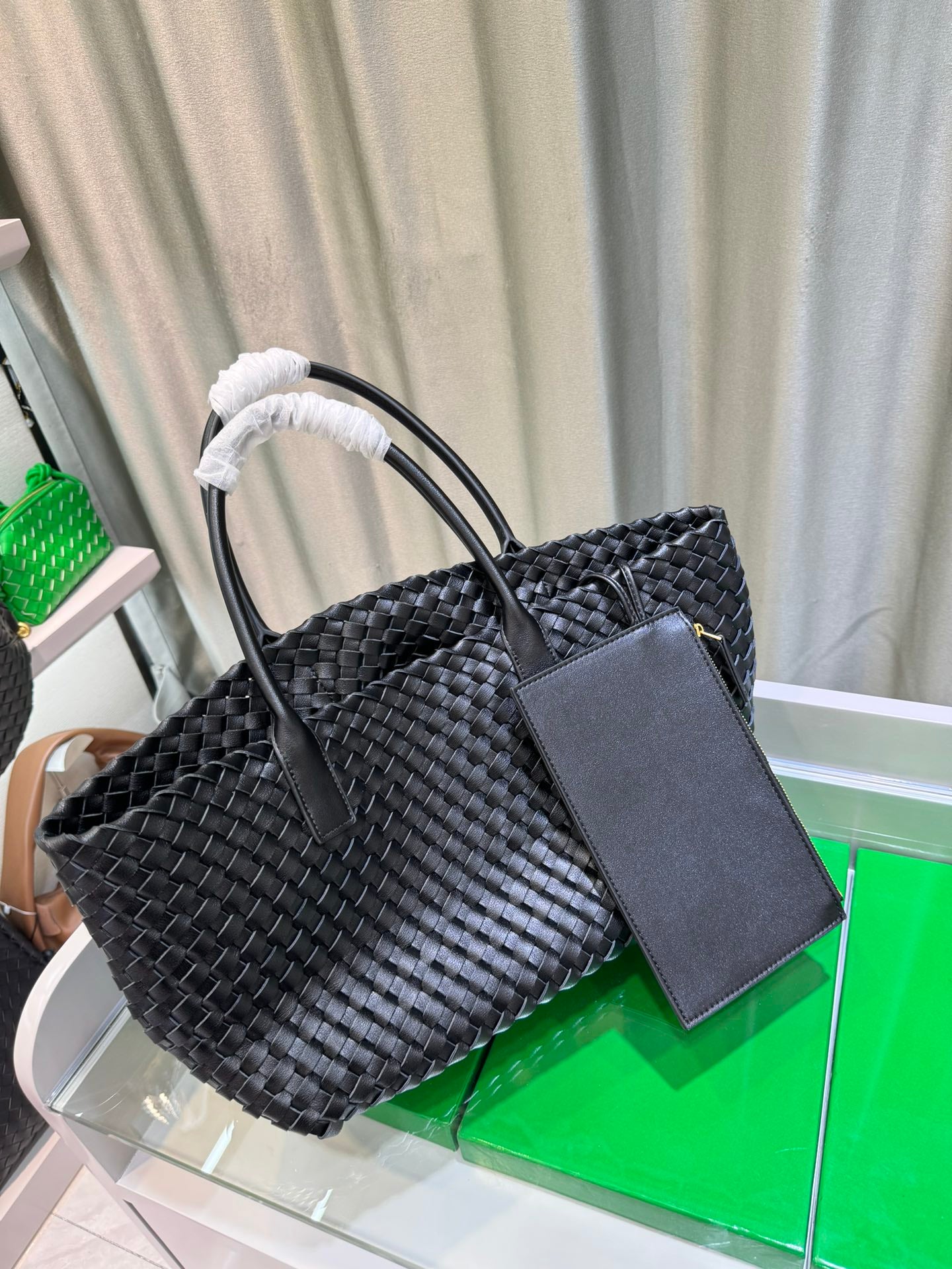 Woven Cowhide Leather Tote Bag