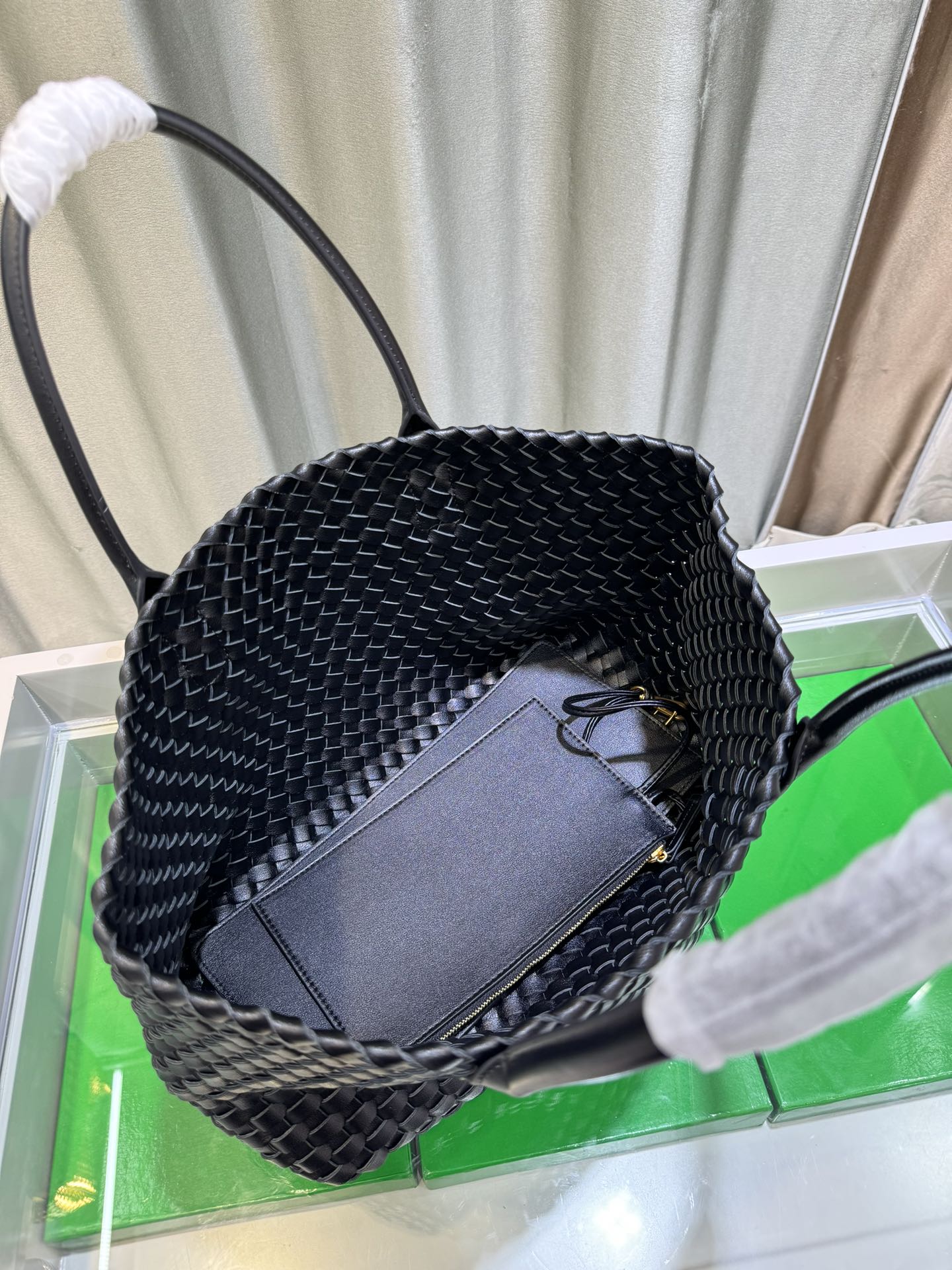 Woven Cowhide Leather Tote Bag