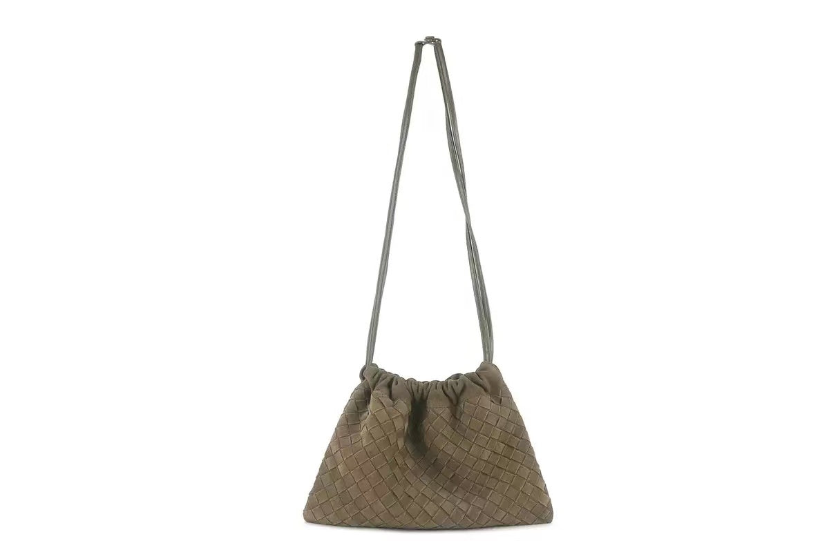 Handwoven Suede Shoulder Bag