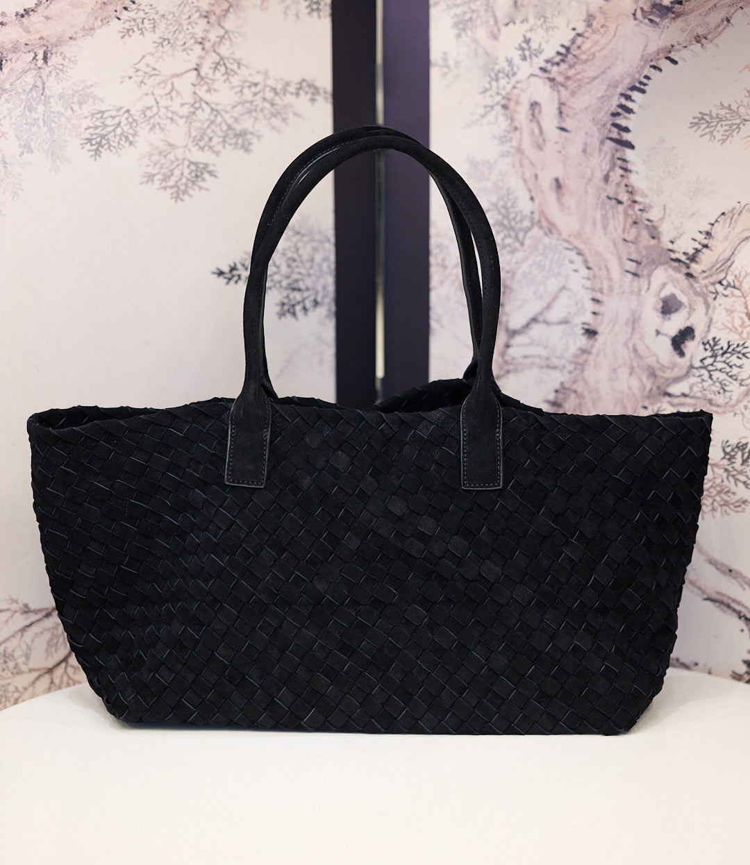 Hand-Woven Suede Leather Tote