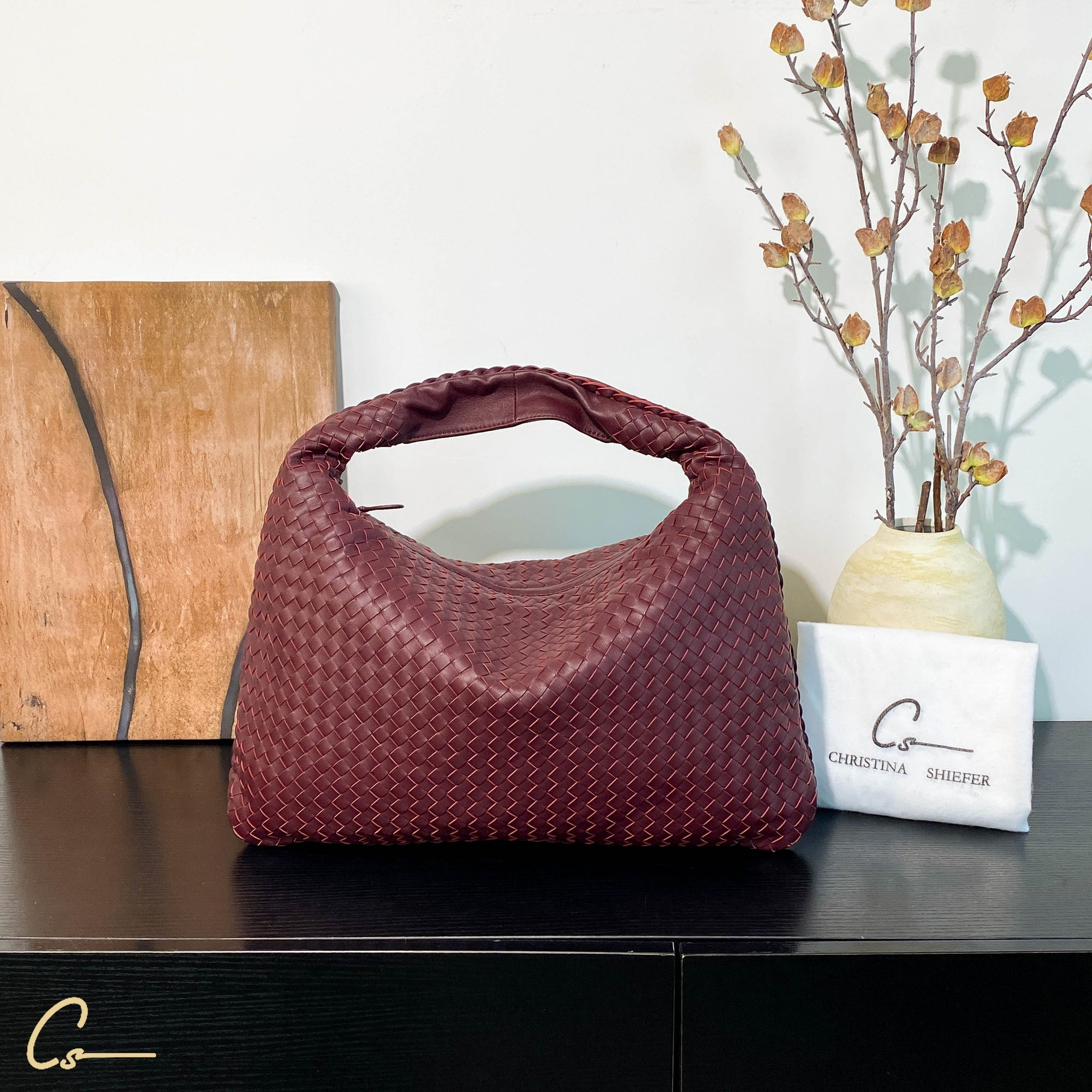 Woven Sheepskin Leather Bag