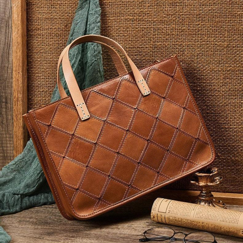 Handcrafted Italian Quilted Leather Tote