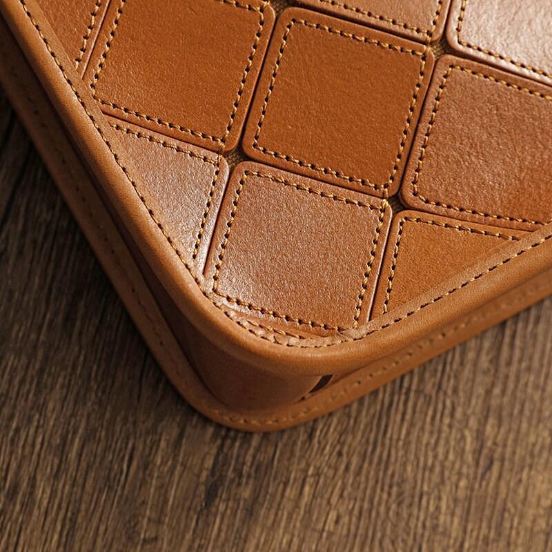 Handmade Italian Quilted Leather Mini Tote Bag