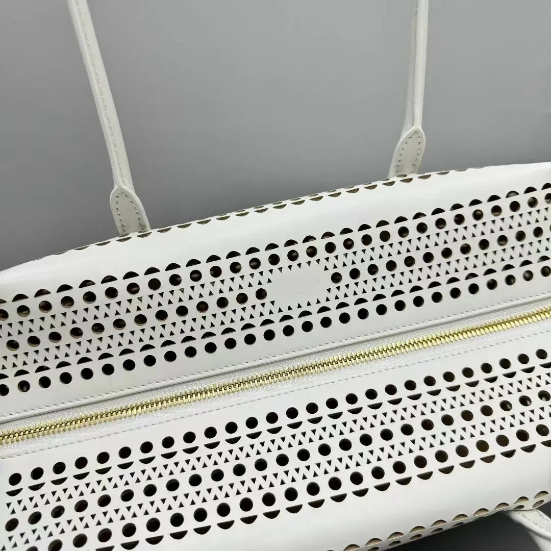 Cutout Leather Tote Bag