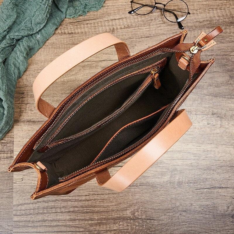 Handcrafted Italian Quilted Leather Tote