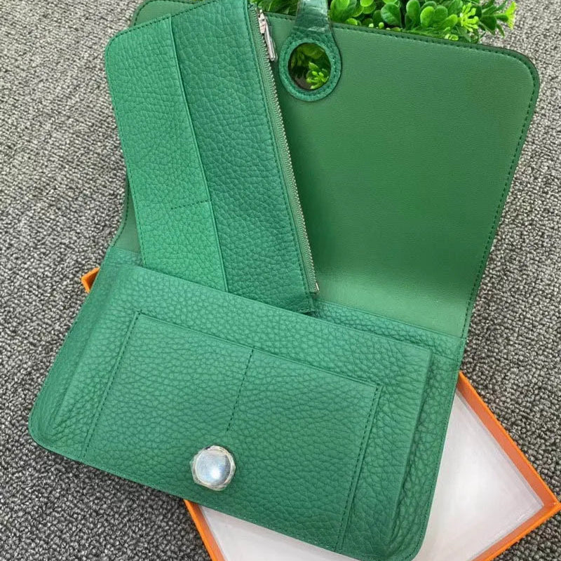 Grained Leather Large Wallet