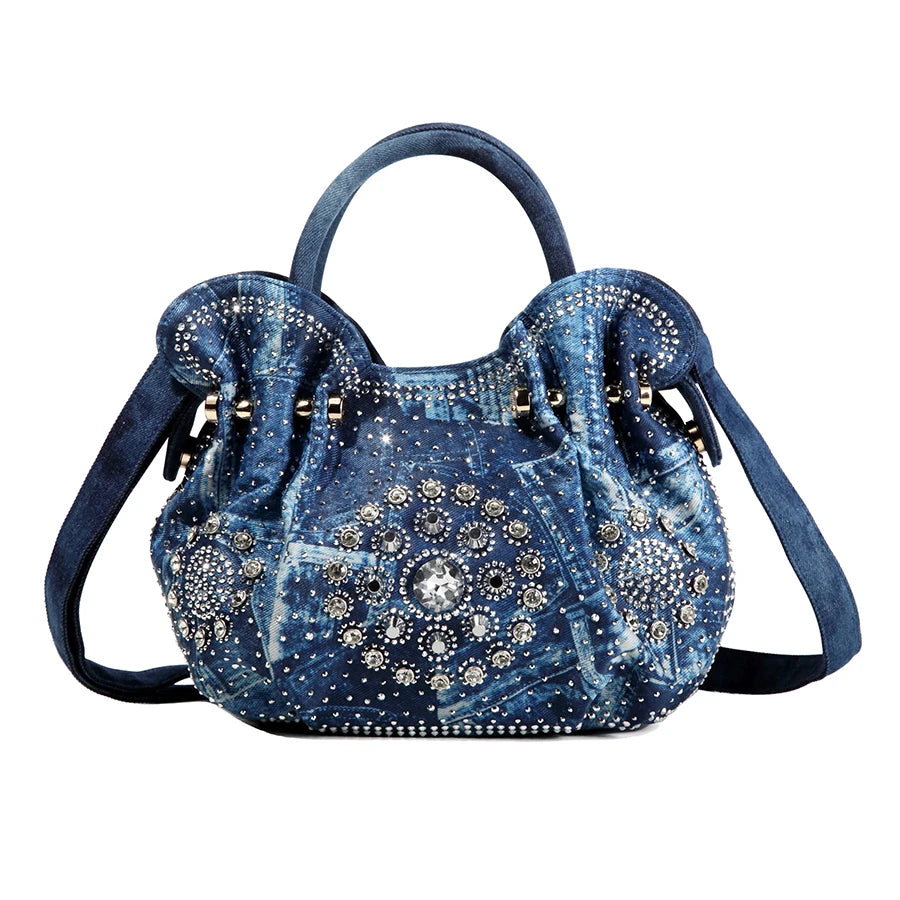 Sparking Denim Rhinestone bag