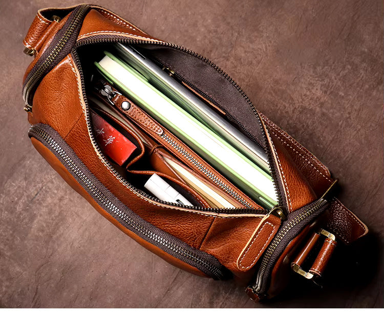 Rugged Leather Shoulder Bag
