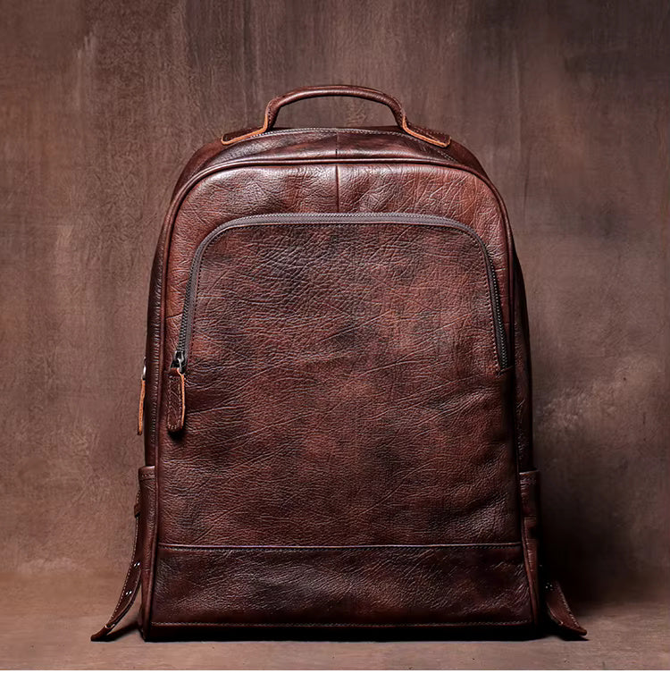 Distressed Leather Rucksack