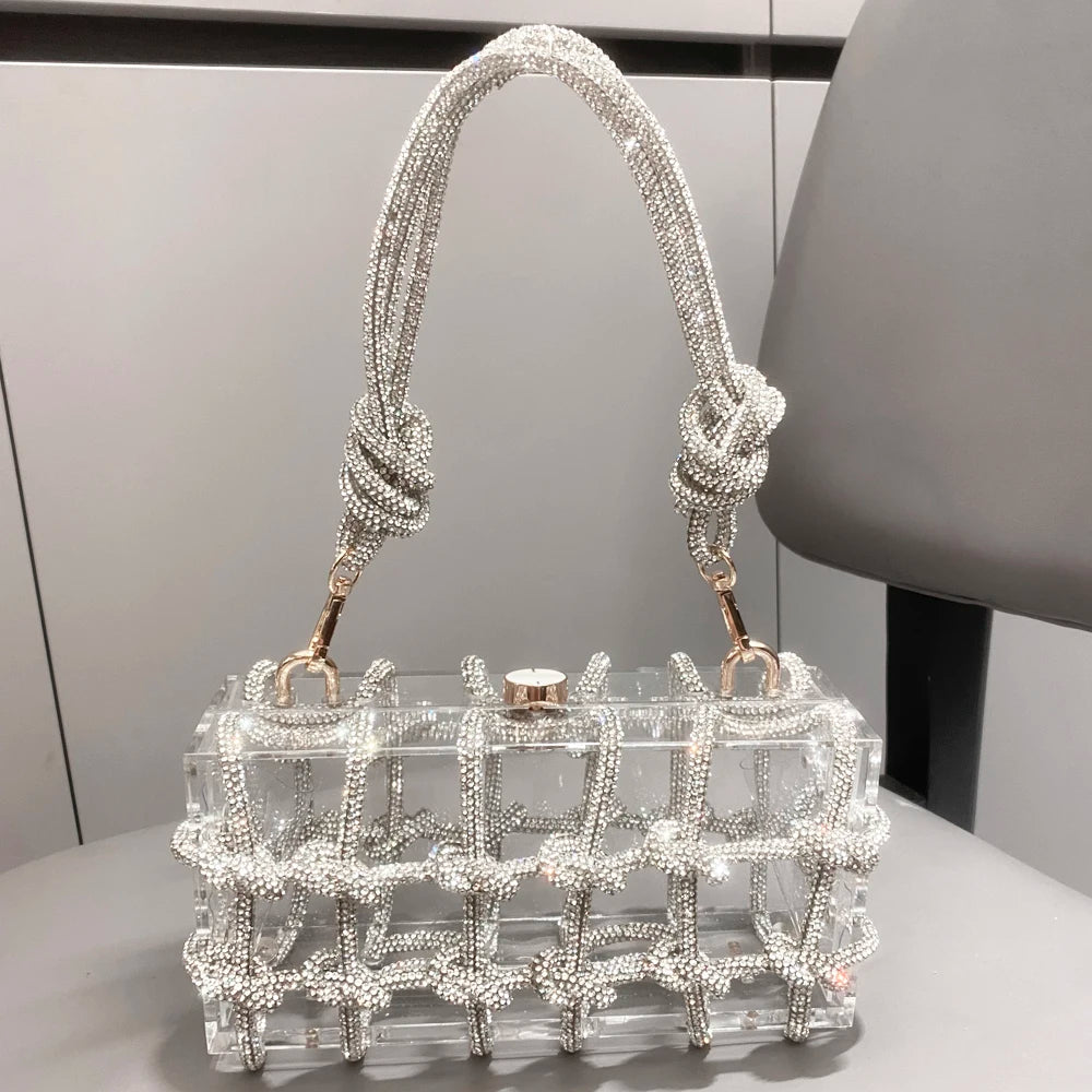 Rhinestone Clear Box Handbag