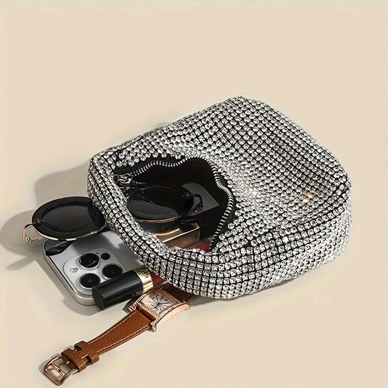 Sparkly Rhinestone Mini Hobo Bag