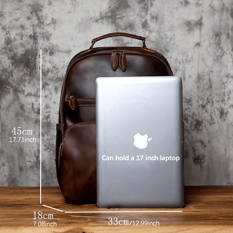 Vintage Cowhide Leather Backpack