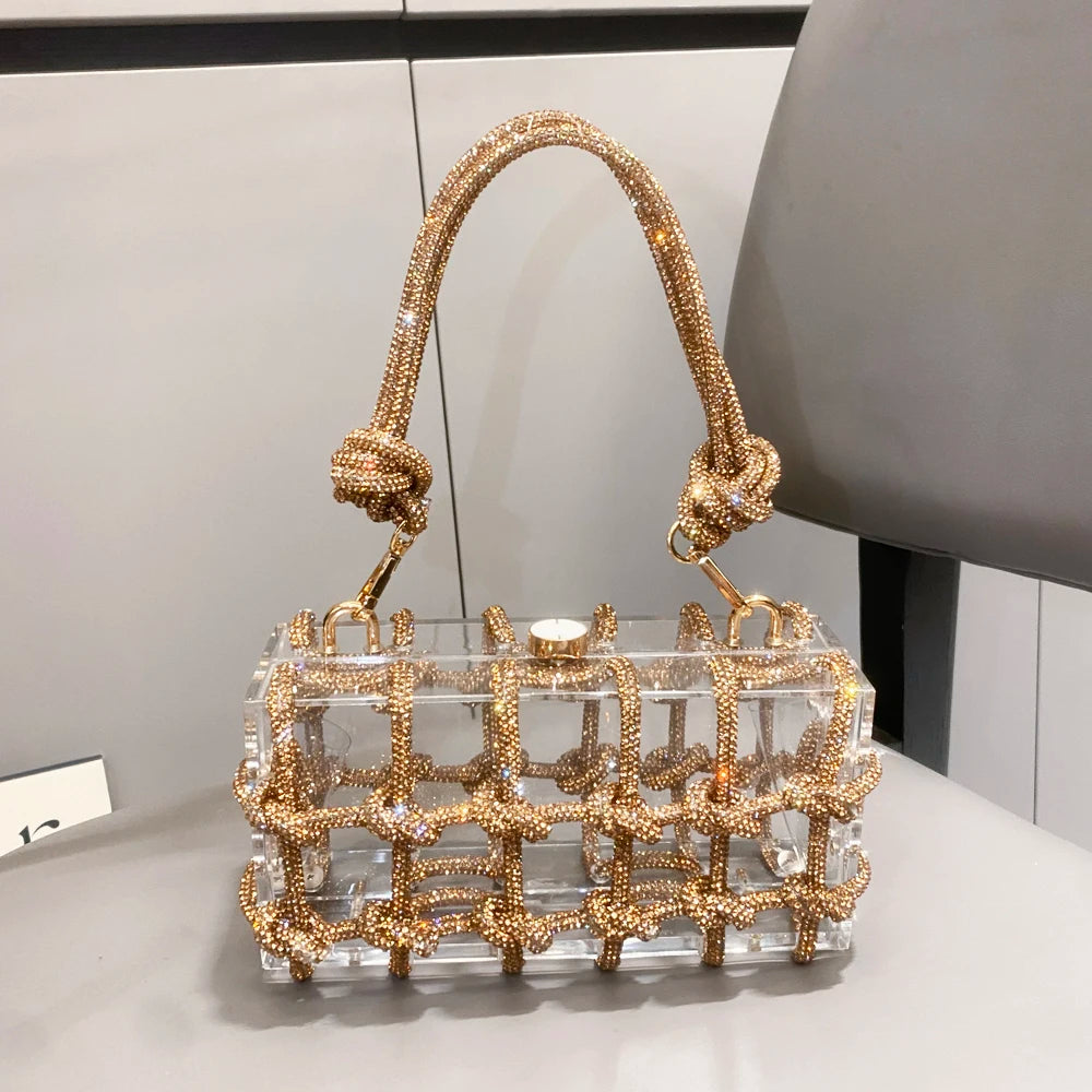 Rhinestone Clear Box Handbag
