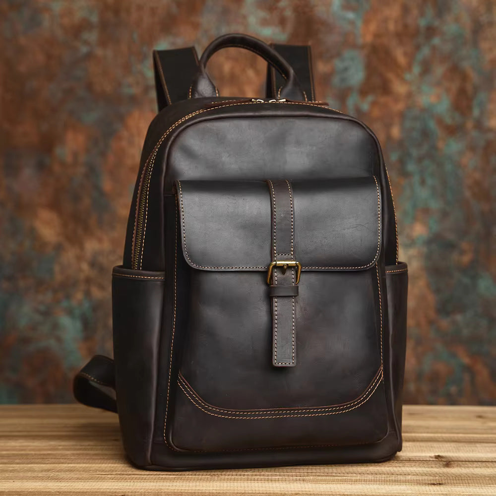 Vintage Cowhide Leather Backpack