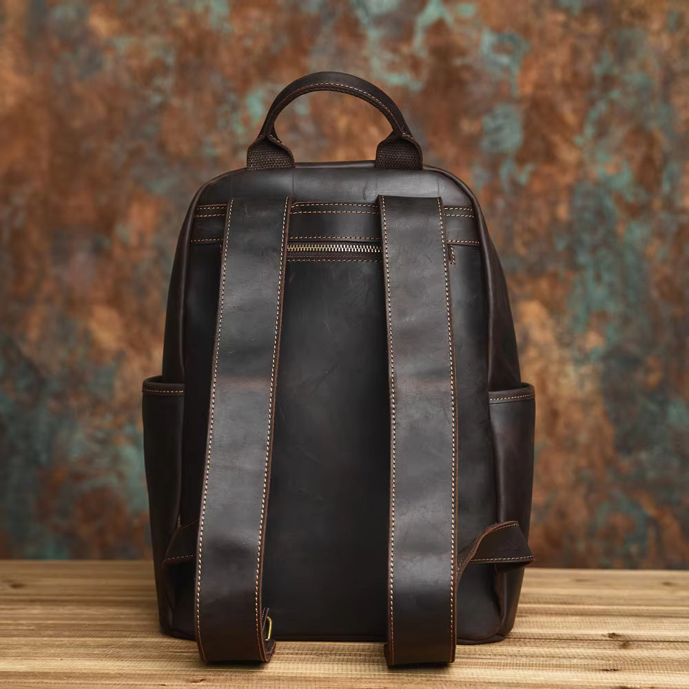 Vintage Cowhide Leather Backpack
