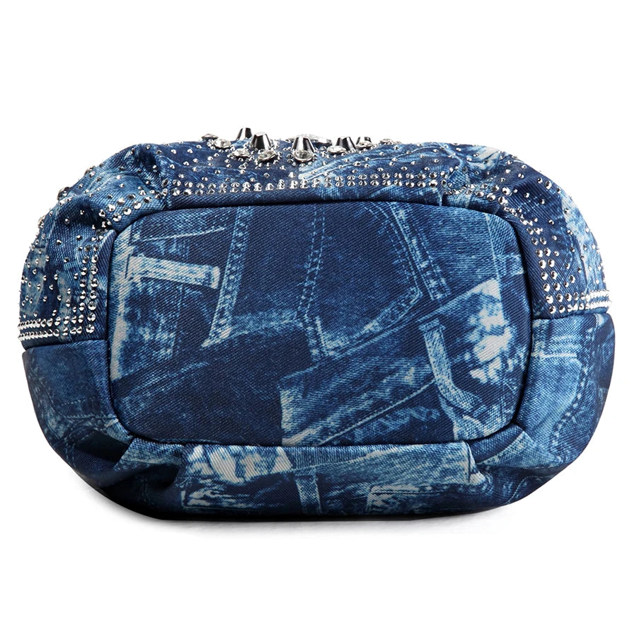Sparking Denim Rhinestone bag