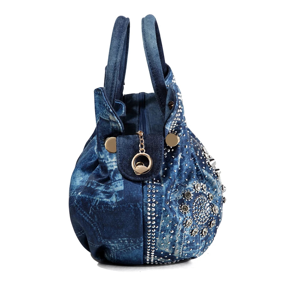 Sparking Denim Rhinestone bag