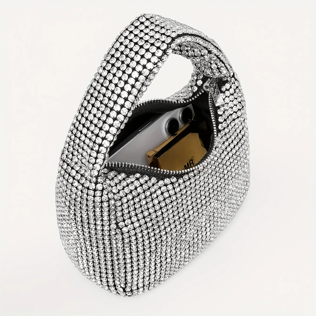 Sparkly Rhinestone Mini Hobo Bag