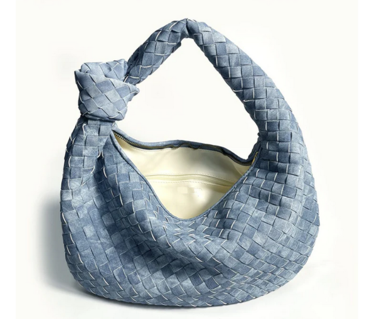 Denim Woven Knot bag