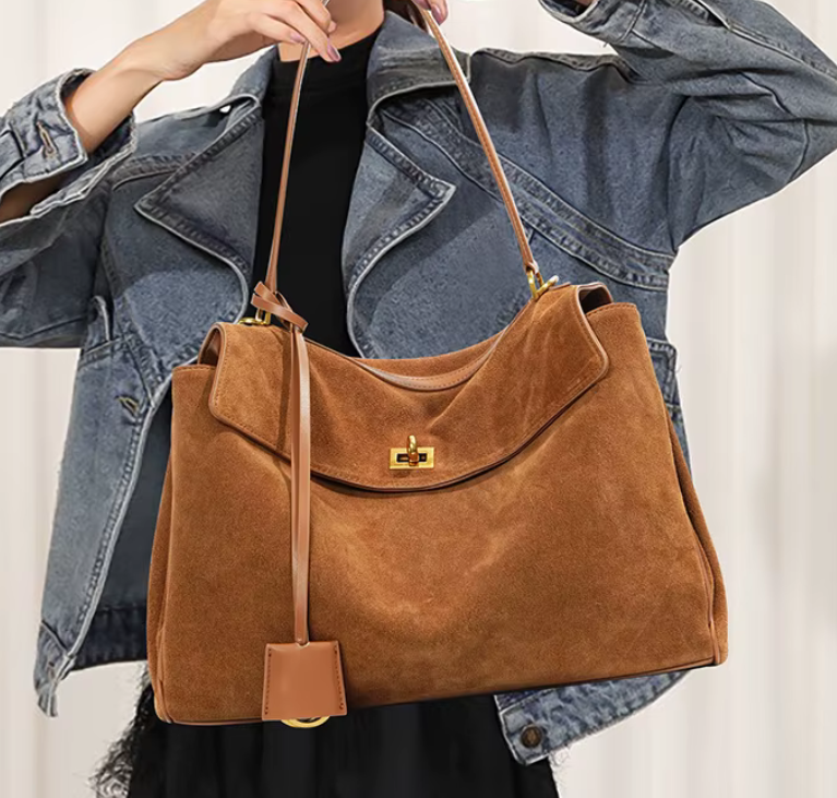 Suede Cowhide Shoulder Bag