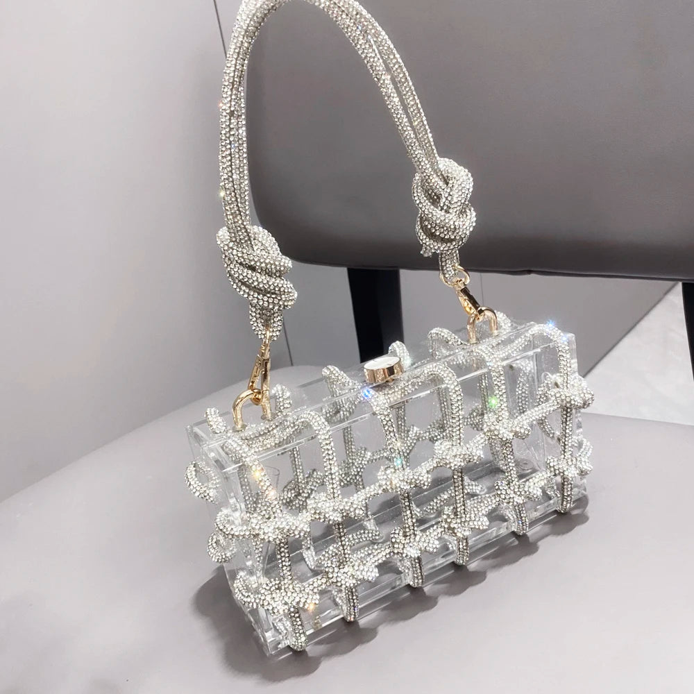 Rhinestone Clear Box Handbag