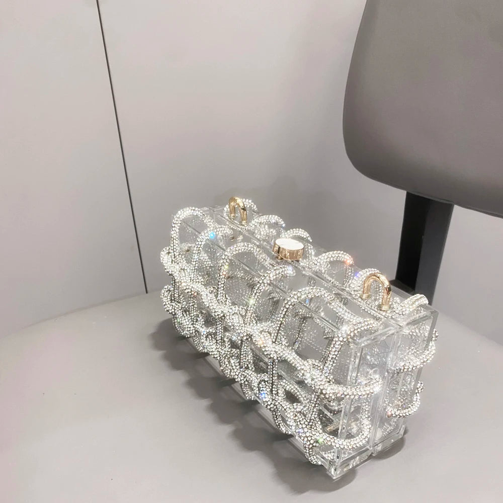 Rhinestone Clear Box Handbag