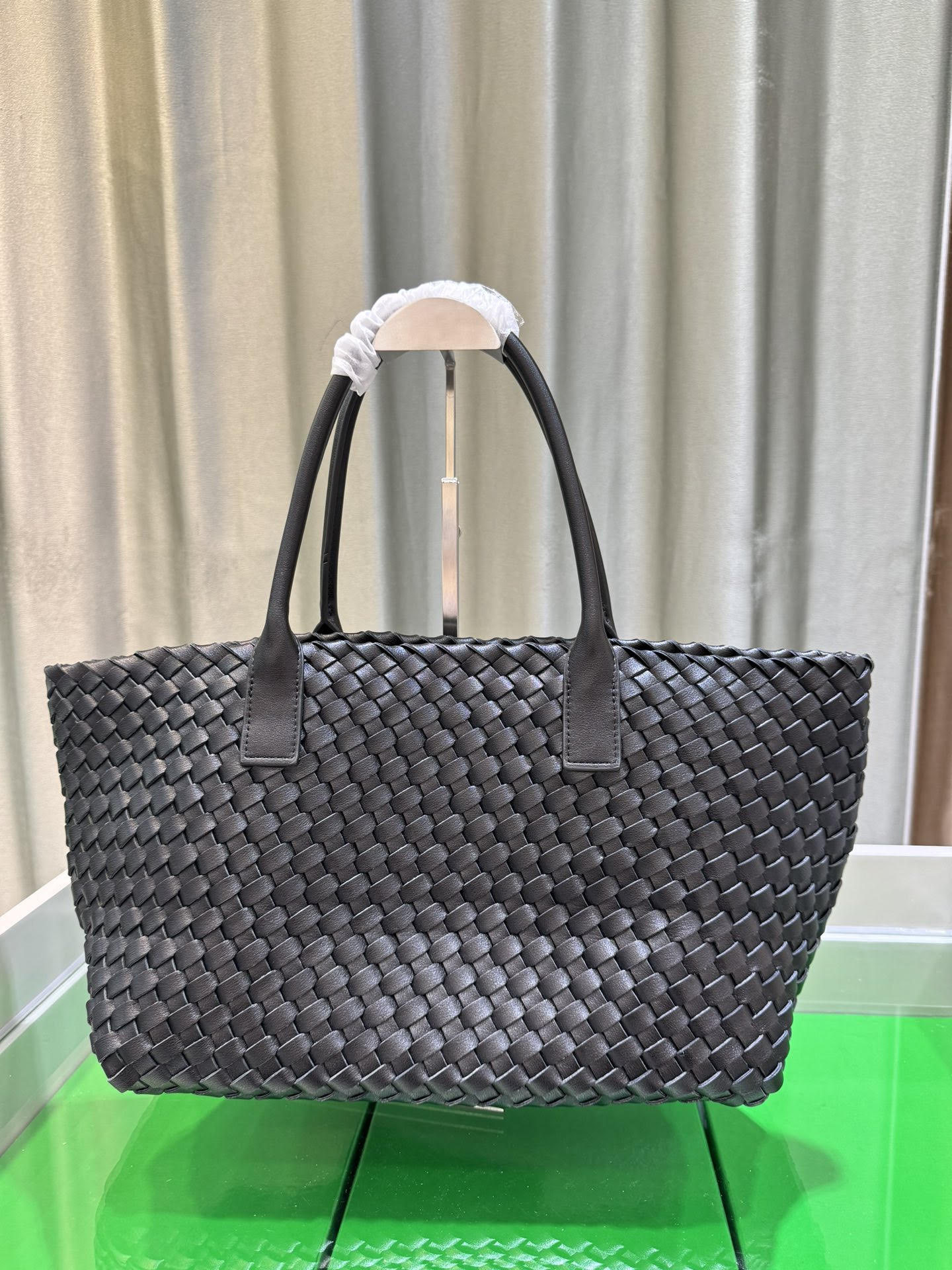 Woven Cowhide Leather Tote Bag