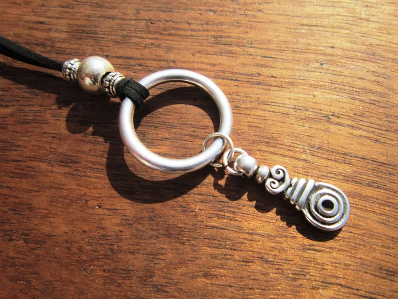 Bohemian Silver Ring Pendant Necklace