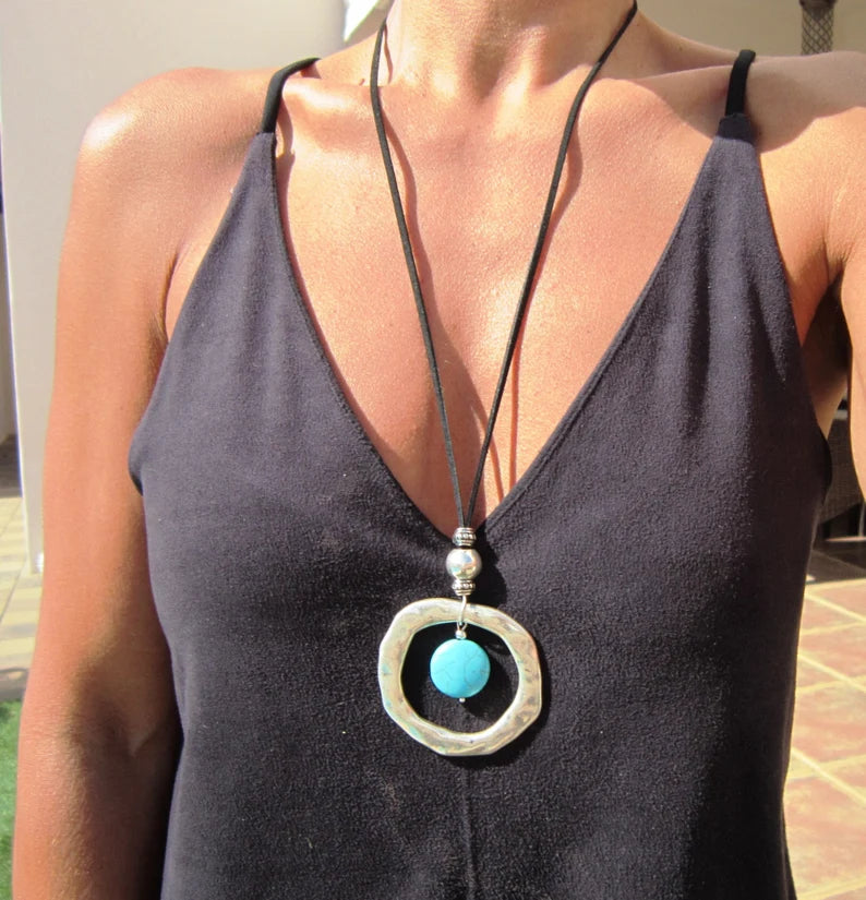 Boho Statement Turquoise Necklace