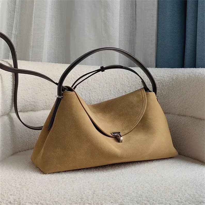 T-Lock Suede shoulder bag