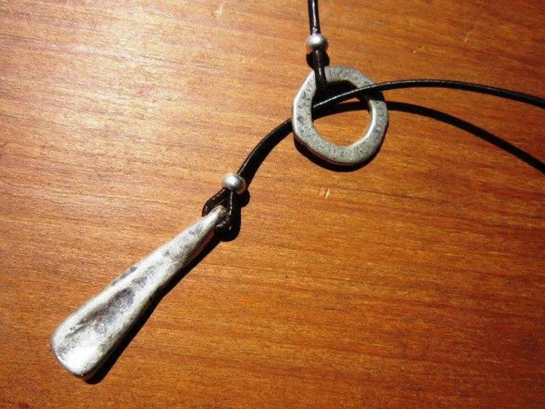 Luna Pendant Leather Necklace