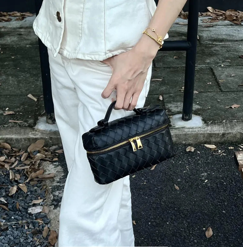 Woven Box Top Handle bag