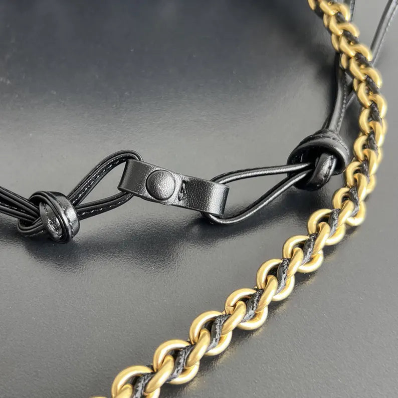 Woven Lambskin Leather Chain Shoulder Bag