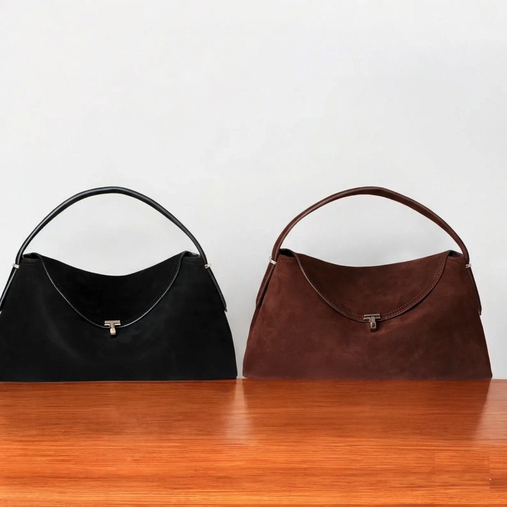 T-Lock Suede shoulder bag