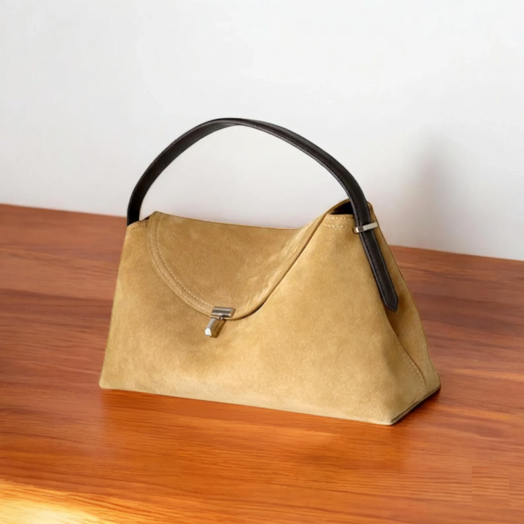 T-Lock Suede shoulder bag
