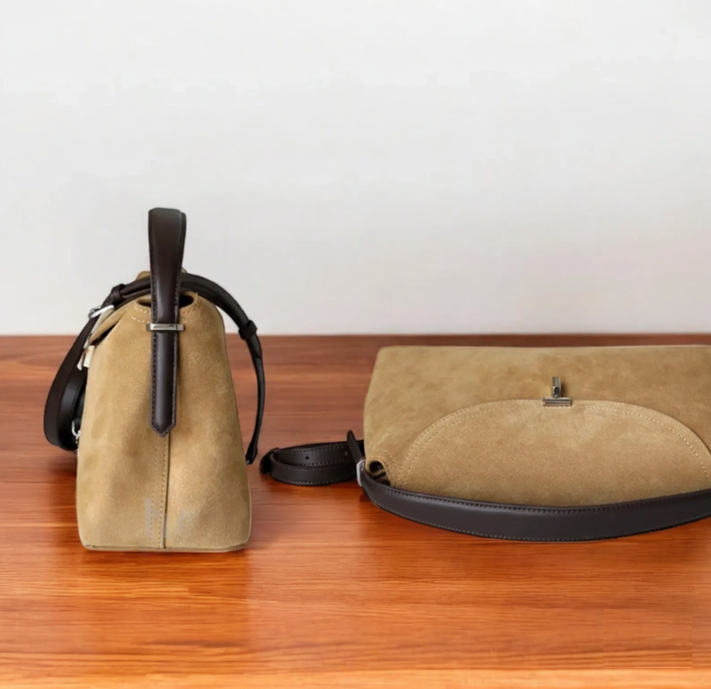 T-Lock Suede shoulder bag