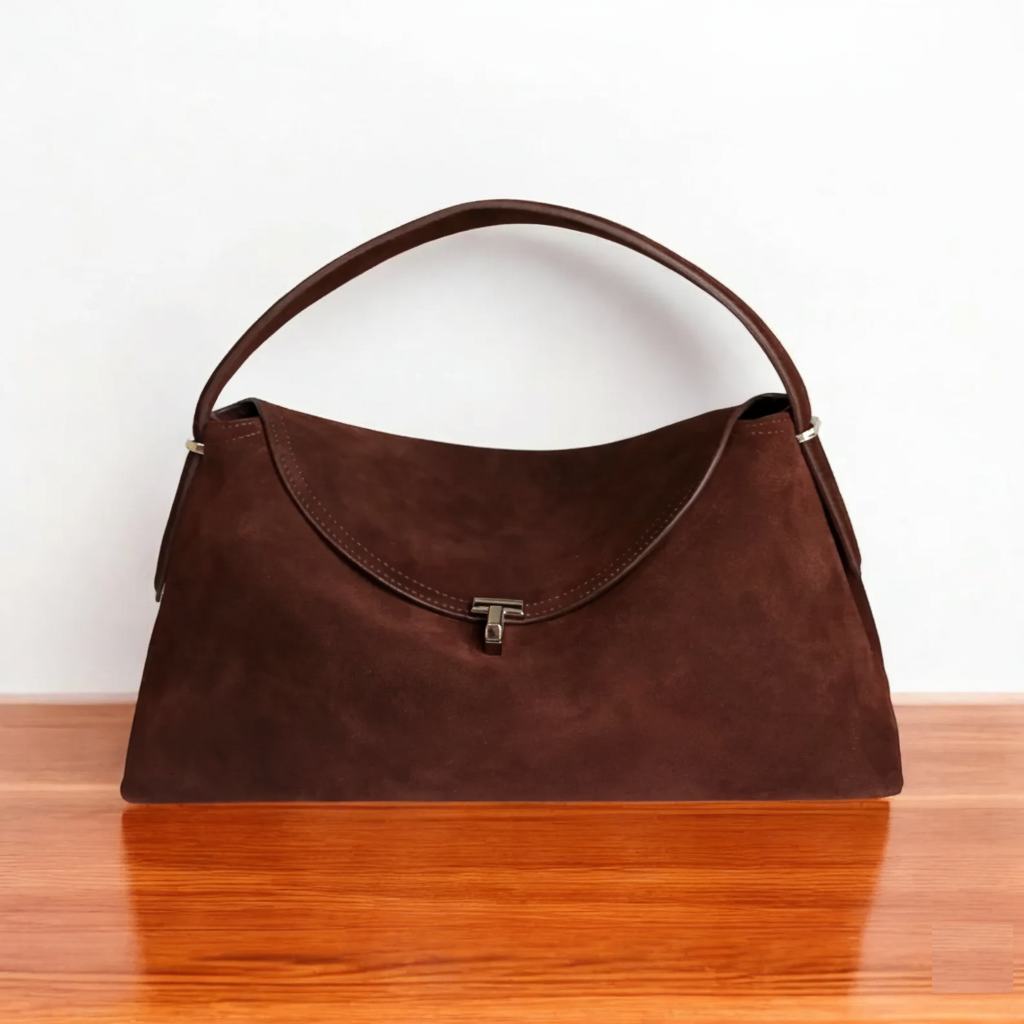 T-Lock Suede shoulder bag