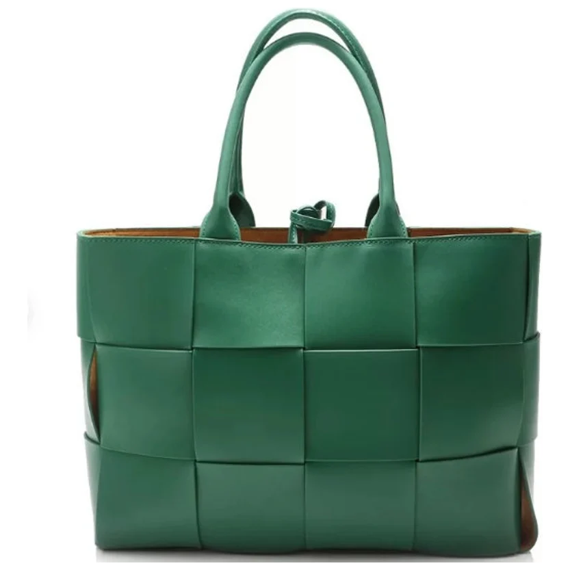 Woven Cowhide Leather Tote Bag