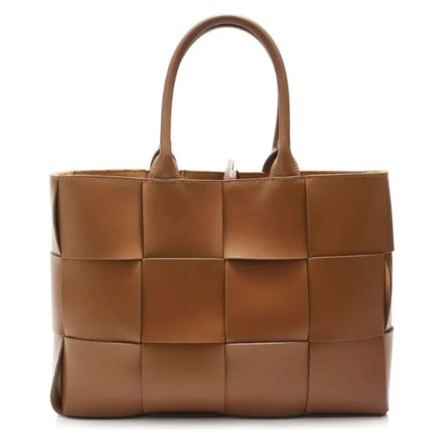 Woven Cowhide Leather Tote Bag