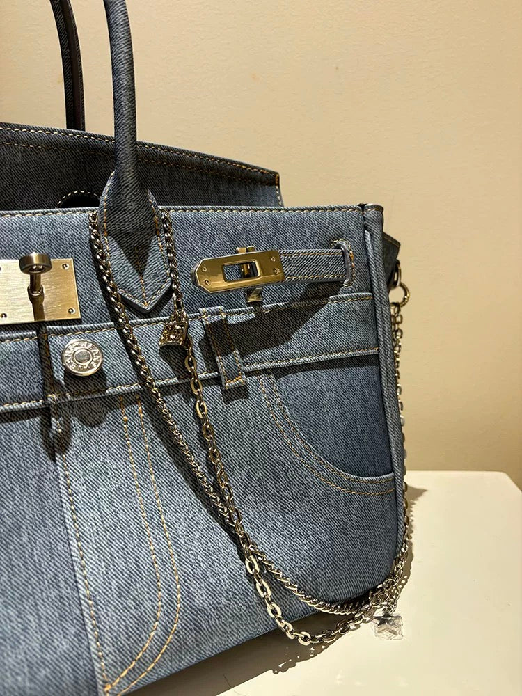 The Luxe Denim Tote
