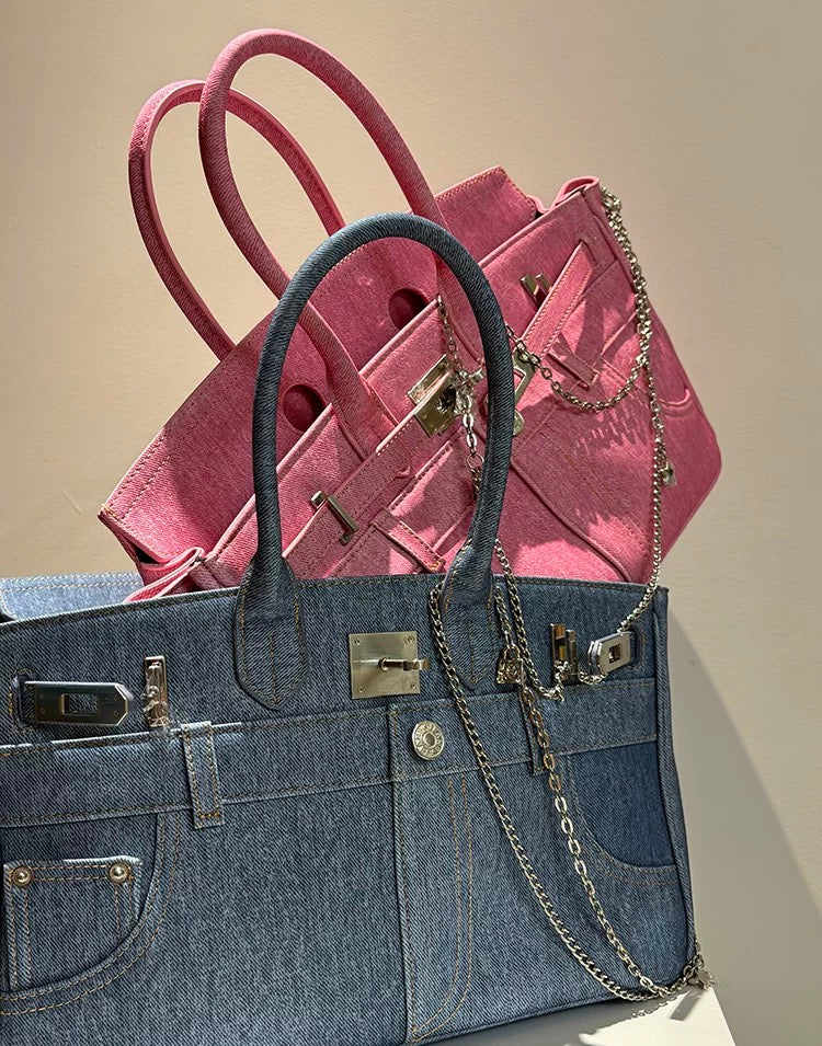 The Luxe Denim Tote