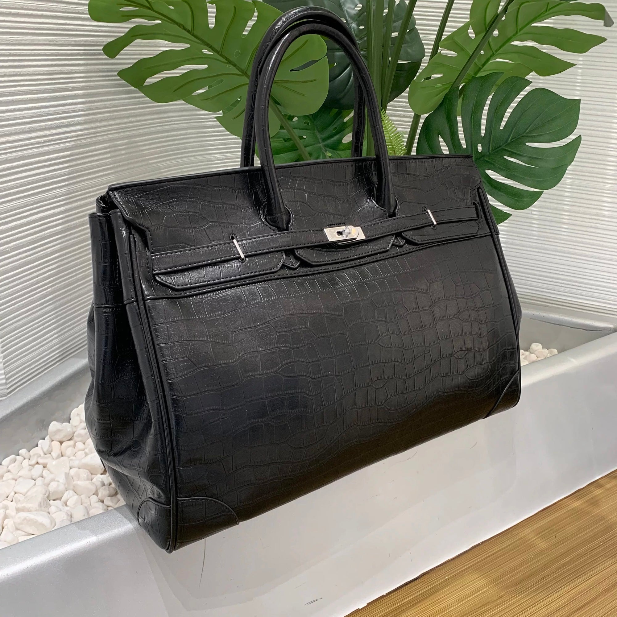 The Ultimate Black Croc Weekender