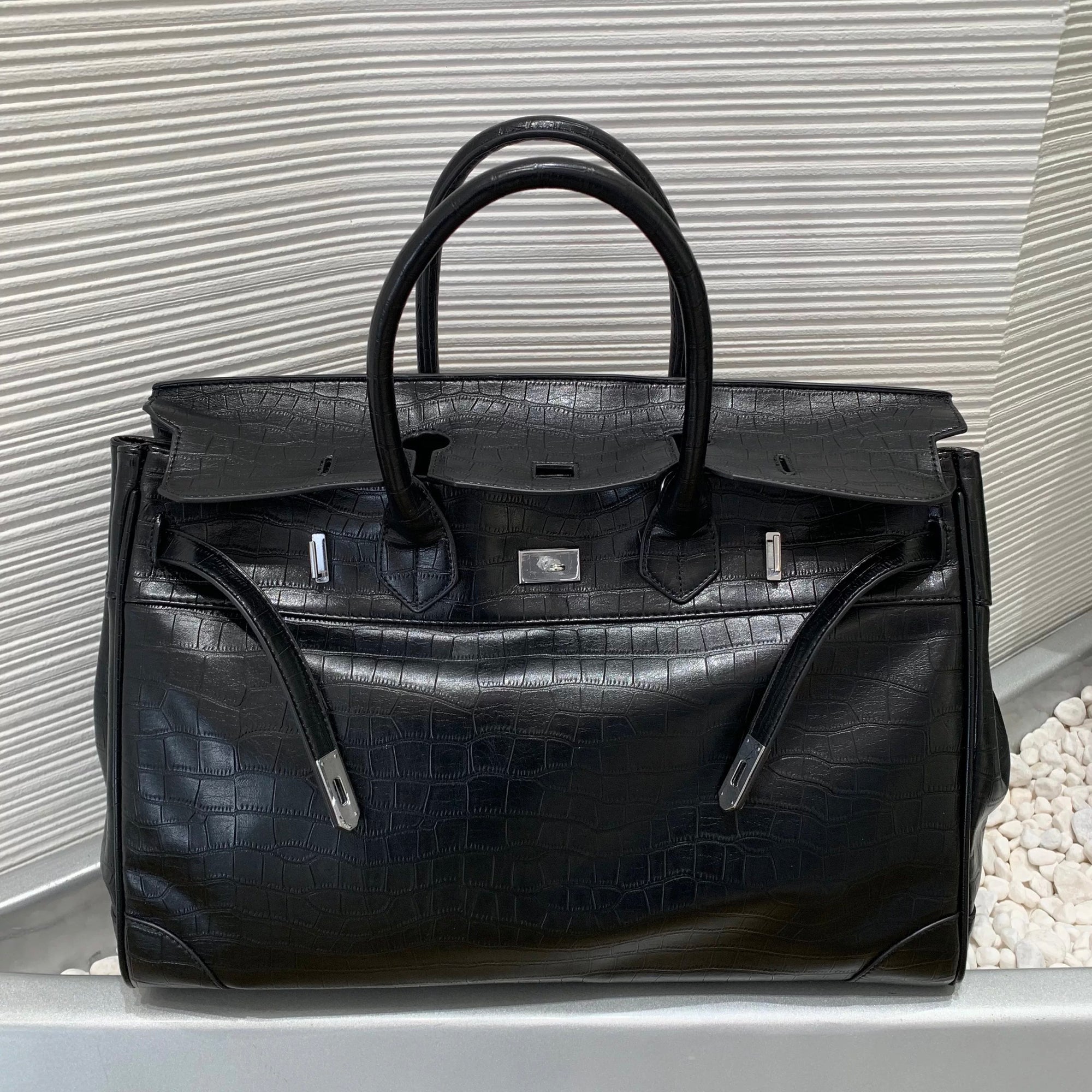 The Ultimate Black Croc Weekender