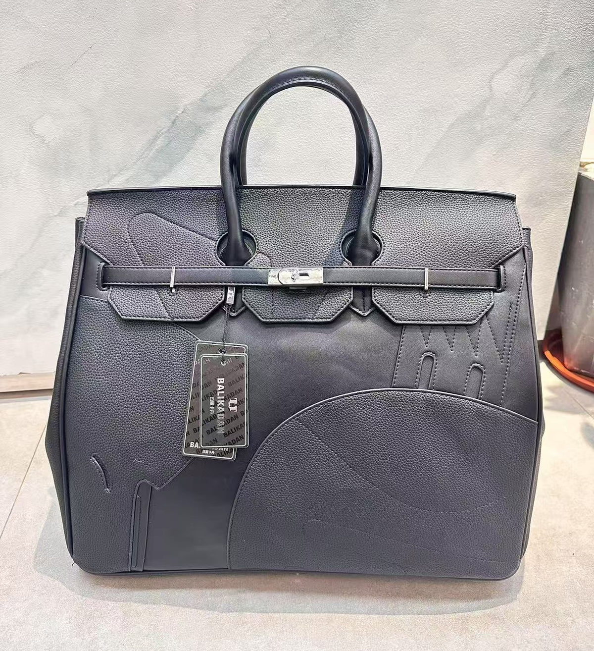 H-Large Full Grain Leather Tote