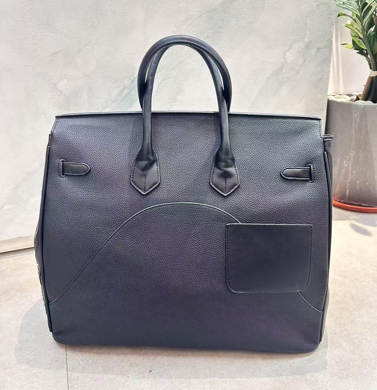 H-Large Full Grain Leather Tote